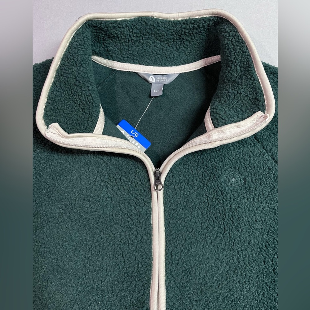 Sierra Designs Women's Fleece Sherpa Zip Up Green Jacket NWT - Picture 5 of 8